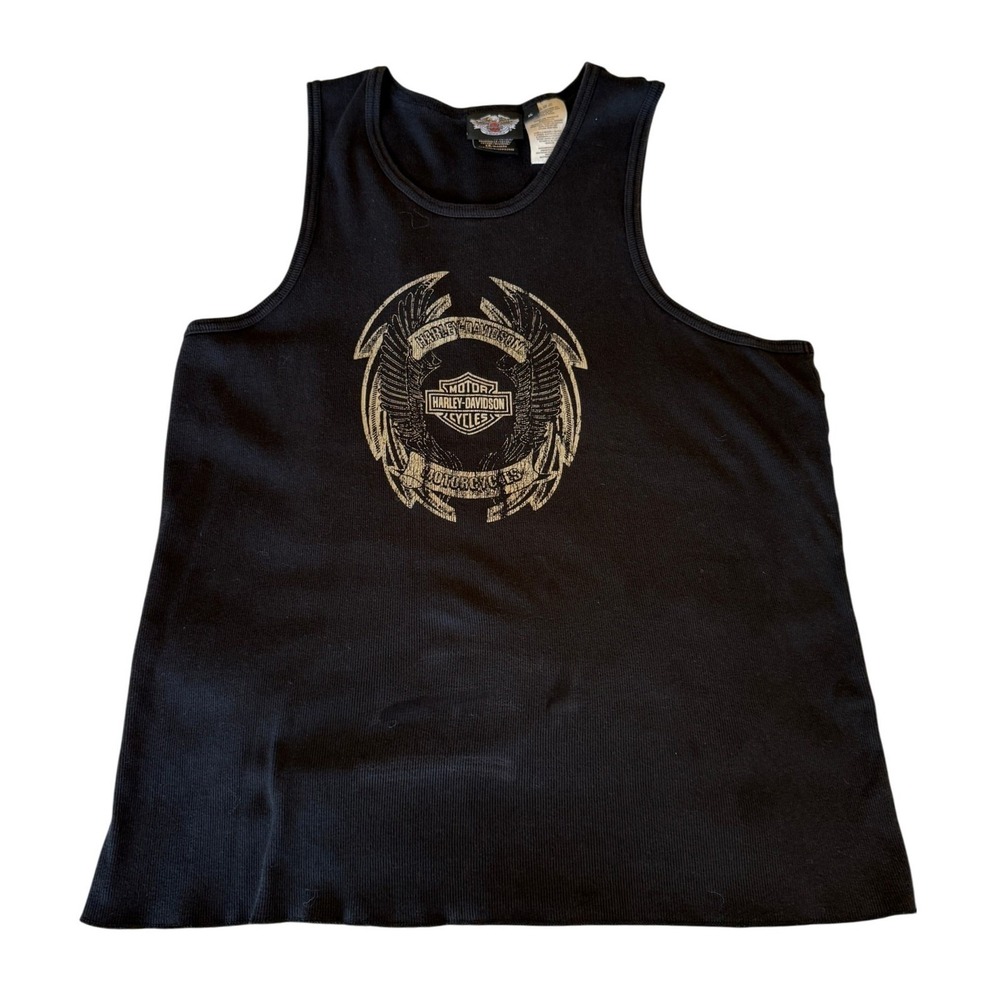 Harley Davidson Women's Black Tank Top Size XL Winged‎ Logo